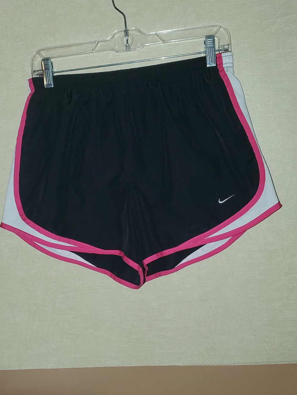 Nike Women's Black Athletic Shorts with Pink Trim